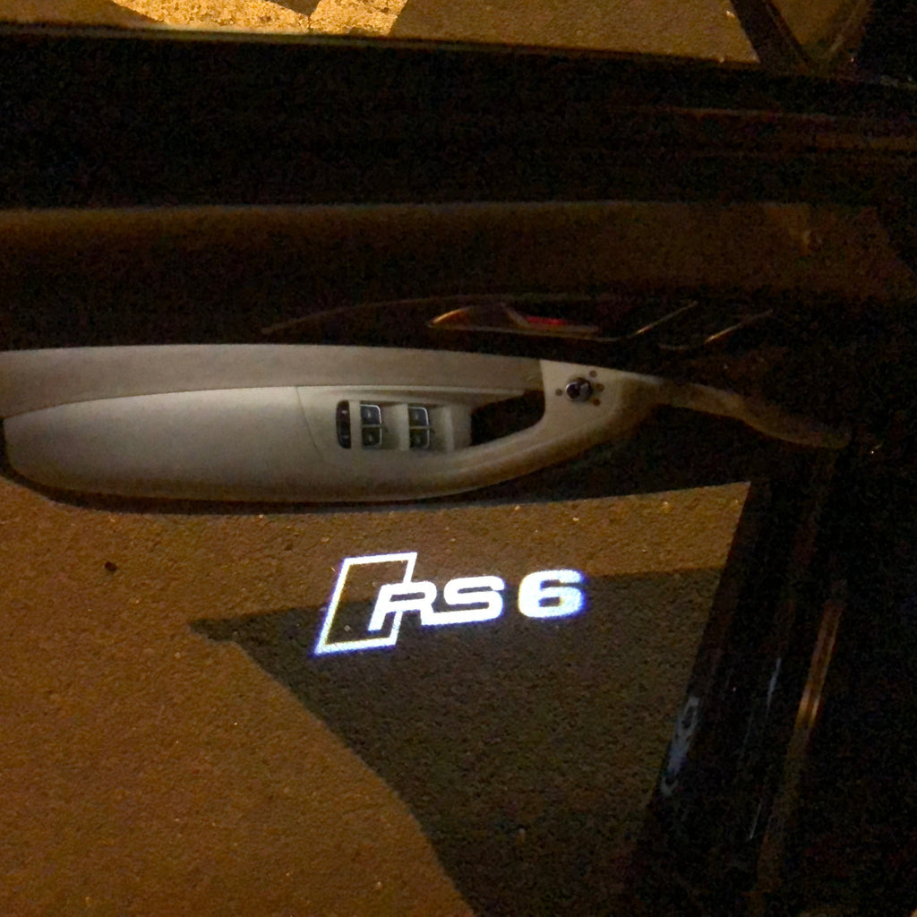 AUDI  RS6 LOGO PROJECTOT LIGHTS Nr.122   (quantity 1 = 2 Logo Films /2 door lights）