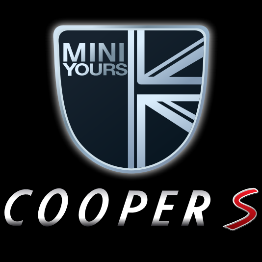 MINI  BRITISH NATIONAL FLAG WITH MINI  LOGO  LOGO PROJECROTR LIGHTS Nr.38 (quantity  1 =  2 Logo Film /  2 door lights)